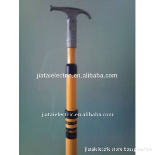 high voltage fiberglass telescopic hot stick with length 3-12meter